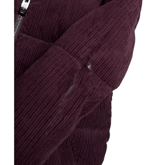 MARC New York CORDUROY Designer Winter Puffer Parka Jacket Coat Plum Medium - Picture 6 of 6
